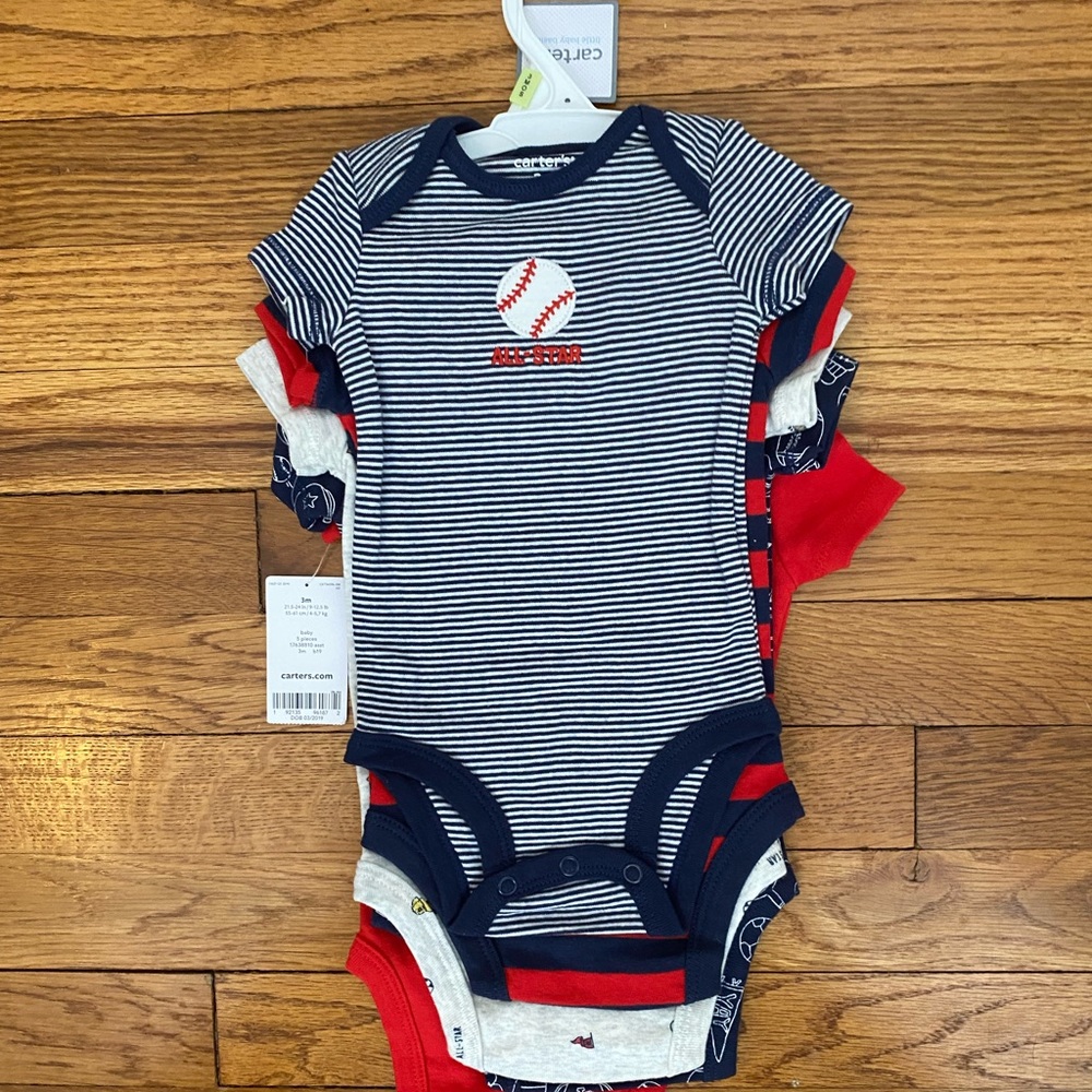NWT Carters Sports Onesies (3 Months)